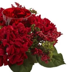 6" Red Hydrangea & Berry Candelabrum -Michaels Shop D292637S 5