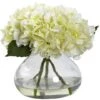 9" White Hydrangea Arrangement In Glass Vase -Michaels Shop D292644S 11