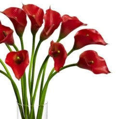 20" Mini Calla Lily Arrangement In Tall Vase, Red 10 20" Mini Calla Lily Arrangement In Tall Vase, Red -Michaels Shop D292661S 12