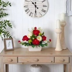 17" Mixed Floral Arrangement In White Wash Planter -Michaels Shop D292669S 12