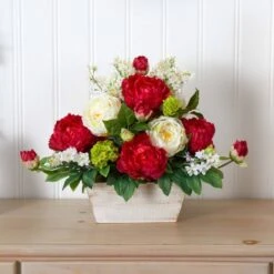 17" Mixed Floral Arrangement In White Wash Planter -Michaels Shop D292669S 13