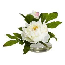 6" Assorted Peony In Glass Vase Set, 3ct. -Michaels Shop D292684S 2