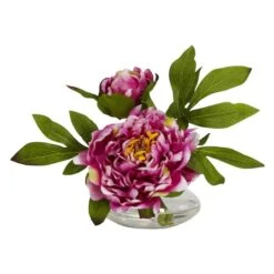 6" Assorted Peony In Glass Vase Set, 3ct. -Michaels Shop D292684S 3