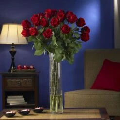 2.5ft. Red Rosebud Floral Arrangement With Cylinder Vase -Michaels Shop D292724S 2