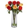 16" Long-Stemmed Roses Arrangement With Glass Vase 2 16" Long-Stemmed Roses Arrangement With Glass Vase -Michaels Shop D292729S 11