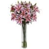 3ft. Rubrum Lily Floral Arrangement In Clear Vase -Michaels Shop D292733S 1