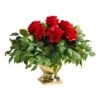 14" Red Rose Floral Arrangement In Gold Urn -Michaels Shop D292755S 1
