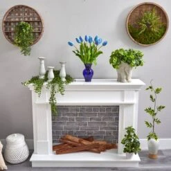 22" Light Blue Dutch Tulip Arrangement In Blue Vase -Michaels Shop D292789S 4