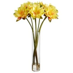 2.5ft. Yellow Lotus Arrangement In Cylinder Vase