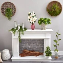 24" White Japanese Magnolia Arrangement In Rose Vase -Michaels Shop D292829S 4