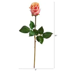Peach & Pink Rose Bud Stem, 6ct. -Michaels Shop D293235S 2