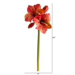 Orange Amaryllis Artificial Flower Stem, 3ct. -Michaels Shop D293286S 2