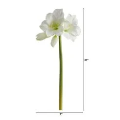 White Amaryllis Artificial Flower Stem, 3ct. -Michaels Shop D293287S 2