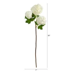 White Snowball Hydrangea Artificial Flower Stem, 2ct. -Michaels Shop D293293S 2