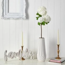 White Snowball Hydrangea Artificial Flower Stem, 2ct. -Michaels Shop D293293S 3