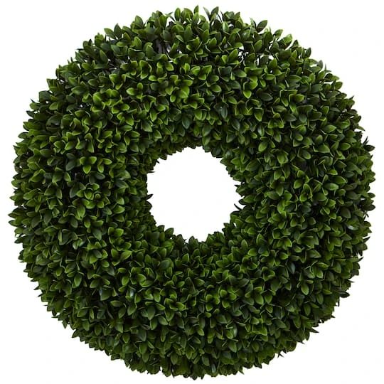 24" Green Boxwood Wreath 4 24" Green Boxwood Wreath - Image 2