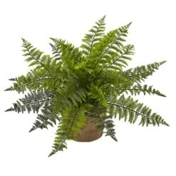 15" Ruffle Fern Bush With Burlap Base, 2ct. 7 15" Ruffle Fern Bush With Burlap Base, 2ct. -Michaels Shop D293370S 2