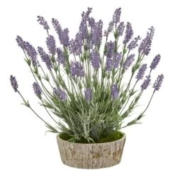 20in. Lavender Plant In Weathered Oak Planter -Michaels Shop D293384S 1 1