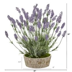 20in. Lavender Plant In Weathered Oak Planter -Michaels Shop D293384S 2