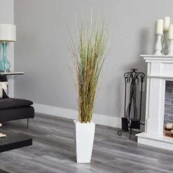 5ft. Bamboo Grass Plant In White Ceramic Tower -Michaels Shop D293828S 12