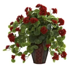 22'' Geranium With Decorative Planter