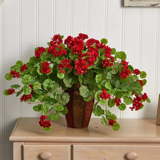 22'' Geranium With Decorative Planter 6 22'' Geranium With Decorative Planter - Image 4