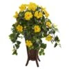 2.8ft. Yellow Hibiscus Plant In Stand Planter