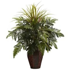 2ft. Mixed Grass & Fern In Decorative Planter