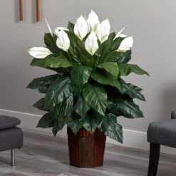 4ft. Peace Lily Plant In Wood Vase -Michaels Shop D293961S 12