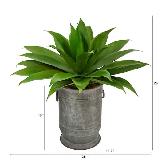 2ft. Agave Plant In Vintage Metal Planter 5 2ft. Agave Plant In Vintage Metal Planter - Image 3