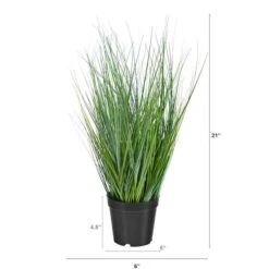 21" Potted Onion Grass Plant 8 21" Potted Onion Grass Plant -Michaels Shop D294016S 2