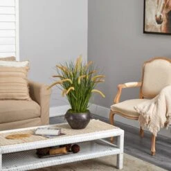 2.5ft. Onion Grass Plant In Metal Planter -Michaels Shop D294037S 4