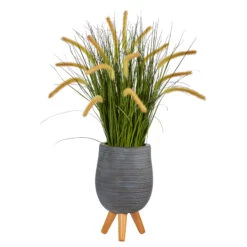 3ft. Onion Grass Plant In Gray Planter With Stand -Michaels Shop D294043S 1 1