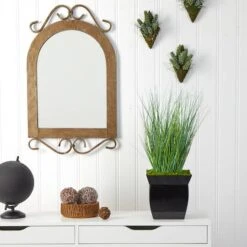 21" Onion Grass Plant In Black Metal Planter -Michaels Shop D294049S 3