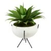 2.5ft. Agave Plant In White Planter With Metal Stand -Michaels Shop D294094S 1