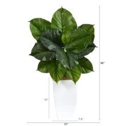 3ft. Large Philodendron Leaf Plant In White Metal Planter 9 3ft. Large Philodendron Leaf Plant In White Metal Planter -Michaels Shop D294150S 2