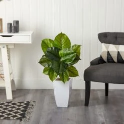 3ft. Large Philodendron Leaf Plant In White Metal Planter 10 3ft. Large Philodendron Leaf Plant In White Metal Planter -Michaels Shop D294150S 3