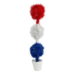 2ft. Red, White & Blue Americana Topiary Plant With 35 Warm LED Lights -Michaels Shop D294215S 13