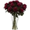 18" Blooming Burgundy Roses In Decorative Vase -Michaels Shop D322942S 1