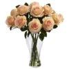 18" Blooming Peach Roses In Decorative Vase -Michaels Shop D322952S 11