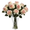 18" Blooming Light Pink Roses In Decorative Vase -Michaels Shop D322955S 1