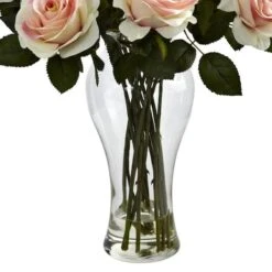 18" Blooming Light Pink Roses In Decorative Vase -Michaels Shop D322955S 3