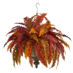 2ft. Autumn Boston Fern In Hanging Metal Bowl