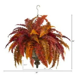 2ft. Autumn Boston Fern In Hanging Metal Bowl -Michaels Shop D323608S 2