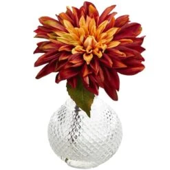 8" Dahlia With Decorative Vase Set -Michaels Shop D323803S 2