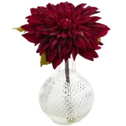 8" Dahlia With Decorative Vase Set -Michaels Shop D323803S 4