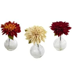 8" Dahlia With Decorative Vase Set -Michaels Shop D323803S 5