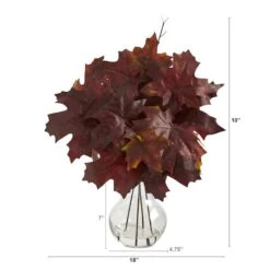 10" Autumn Maple Leaf Plant In Glass Planter -Michaels Shop D323932S 2