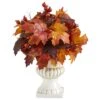 20" Autumn Maple Leaf & Berries Plant In White Urn -Michaels Shop D323945S 1