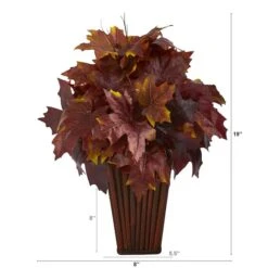 19" Autumn Maple Leaf Plant In Decorative Planter 8 19" Autumn Maple Leaf Plant In Decorative Planter -Michaels Shop D323948S 2